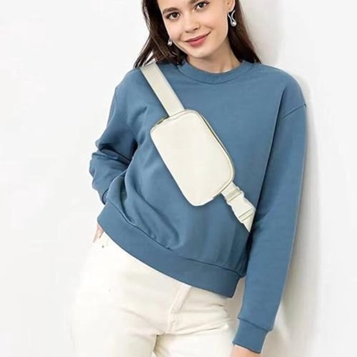 Heuptas waterdicht - Witte Heuptas - Mini-riemtas - Schoudertas - Hanger ornament - Nylon 20,5 x 5 x 14 cm - Fanny Pack