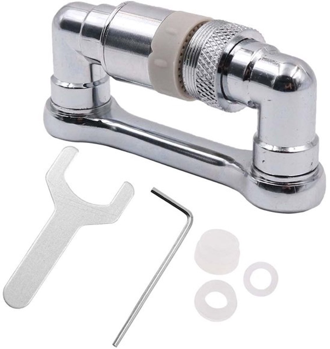 Kraanverlengstuk Draaibaar - Multifunctioneel kraanverlengstuk - 2 waterstanden - Zinklegering - Geschikt voor keuken/badkamer - Kraanaccessoire
