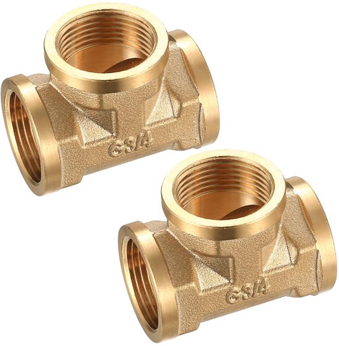 T-stuk 3/4 inch - Messing-verbinder - 3-weg slangverbinder - T-vormige pijpfitting - corrosiebestendig - duurzaam en lekvrij