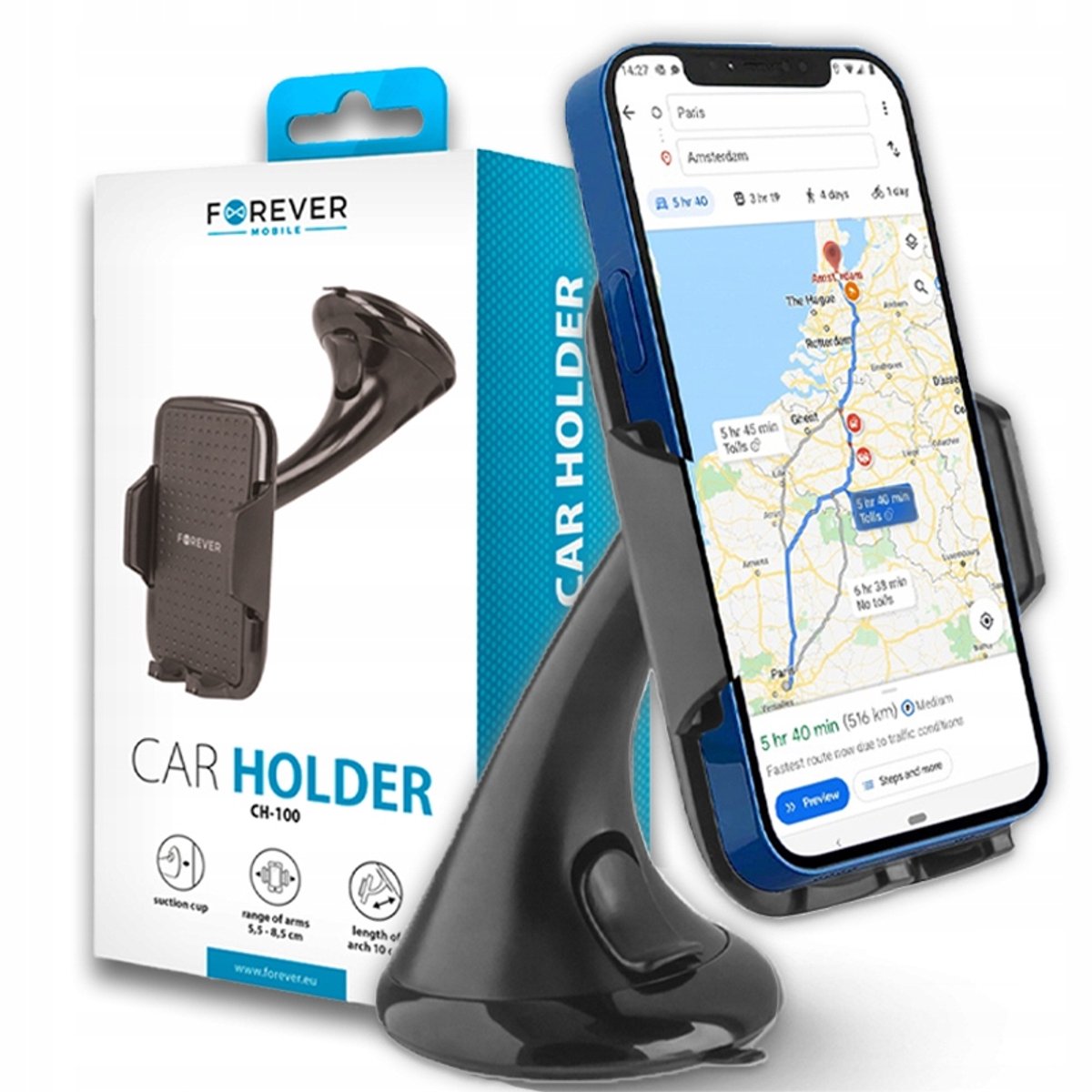 Universele Autohouder Telefoon - Sterk & Veilig voor Ruit/Dashboard