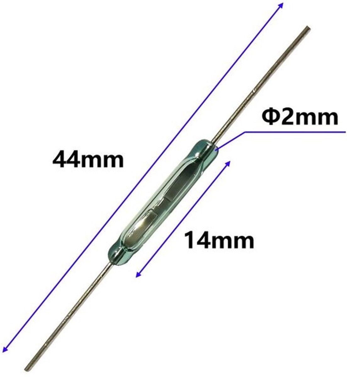 Plastic Reed-schakelaar - Glas Reed-schakelaar - Magnetische inductieschakelaar - 10 stuks - 2.5 mm x 14 mm - 2 mm x 14 mm - Geschikt voo...