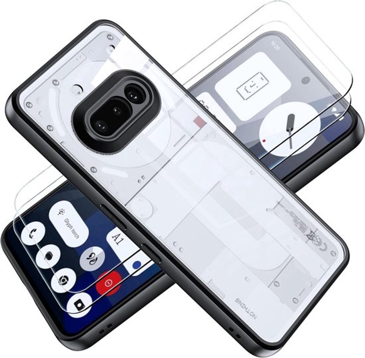 Matte Hoes voor Smartphone met 2 Stuks Gehard Glas Schermprotector - Zachte Binnenlaag en Camera Bescherming - Antikras Beschermhoes