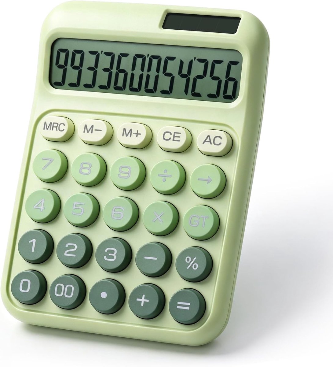 Moderne draagbare 12-cijferige rekenmachine op zonne-energie, wiskundig hulpmiddel, wiskundig schoolmateriaal, rekenmachine met digitaal LCD-scherm