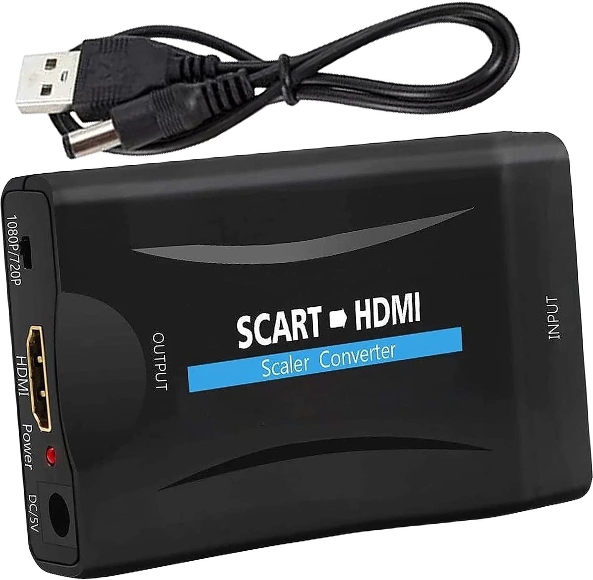 Scart naar HDMI adapter - Scart converter - SCART to HDMI - Full HD - 720p 1080p - Plug & Play - Universele adapter - Zwart - Beeld converter - TV aansluiting - Jonyx