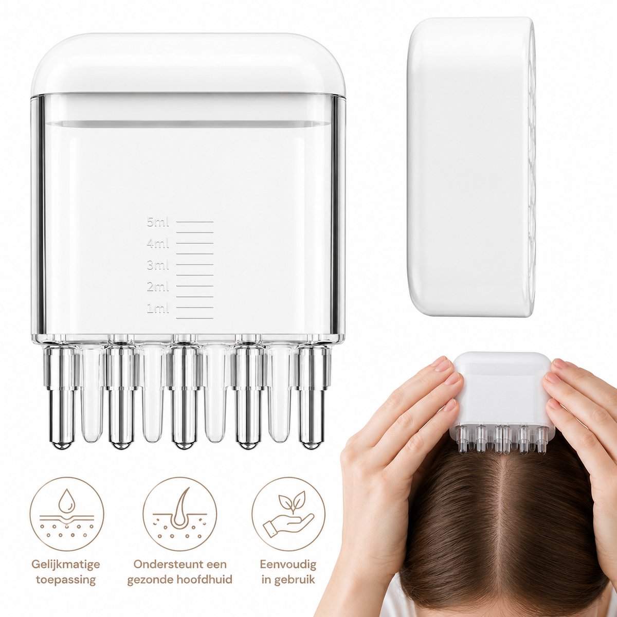 Namajunas - haar olie applicator - scalp applicator haarborstel - massage borstel voor hoofdhuidmassage - serum applicator met transparante schaalverdeling - olie applicator - haarverzorging - serum - verzorging - mannen en vrouwen