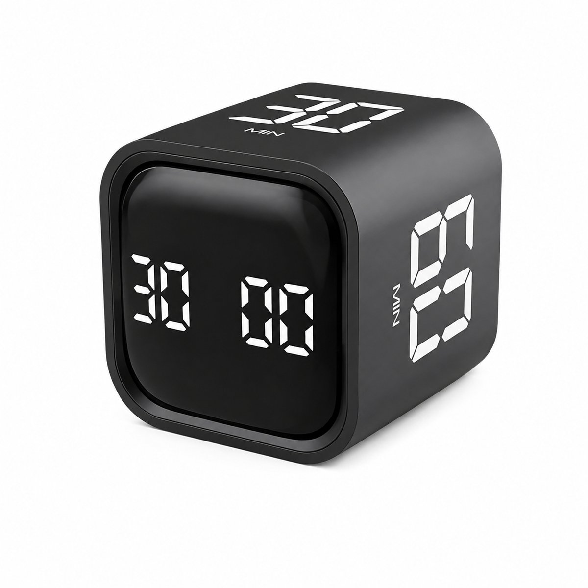 Flip Gravity-timer – Pomodoro Dobbel - Time timer - Ondersteunt zowel aftellen als oplopend tellen – Voorzien van stille modus, trilfunctie en geluidssignaal – Vooraf ingestelde en zelf in te stellen tijdsinstellingen – Zwart – 1 stuk