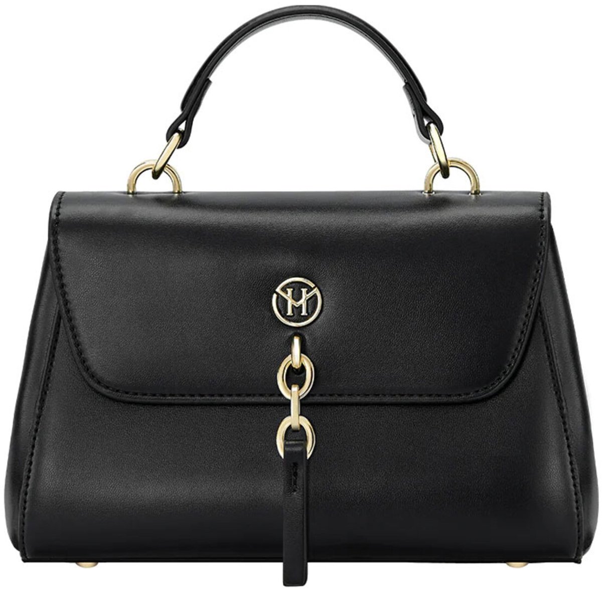 Victoria Hyde "Elegance" - Handtas Dames - Schoudertas met meerdere vakken - Kunstleren Tas Vrouw – Crossbody Tas Dames - schoudertas - gouden details - Schoudertas met verstelbare schouderband - Shopper - weekendtas - Zwart