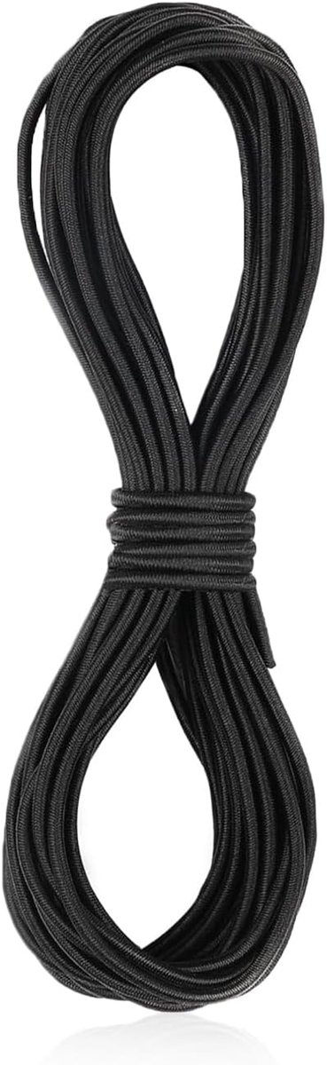 3 mm rubbertouw, 20 M rubberkoord, rubberband zwart, multifunctioneel expandertouw, rubberbanden, rubberkoord voor camping, DIY, waslijnen, bagage