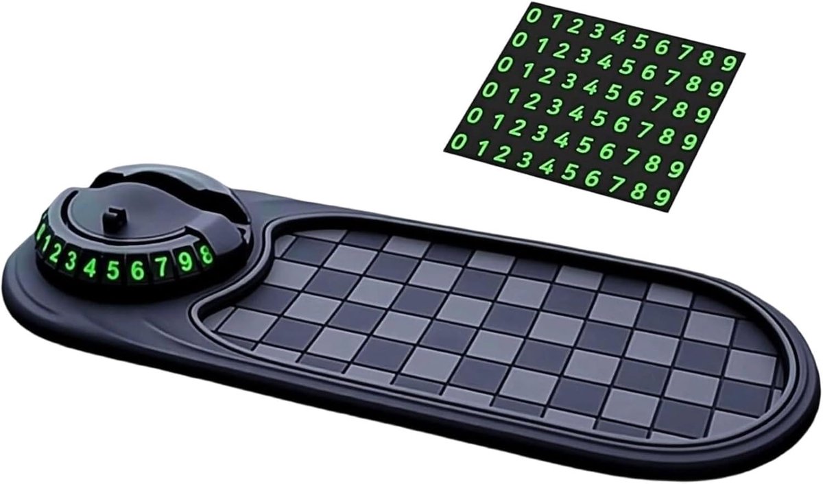 Antislipmat voor de auto, telefoonhouder, 360 graden draaibaar, tijdelijk parkeerplaatje, voor mobiele telefoon, bril, sleutels