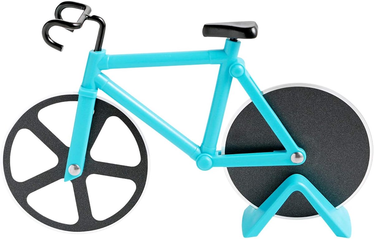 Pizzasnijder, Fiets Pizza Cutter Wielen Dual Rvs Super Sharp Blades Slicer met Non-Stick Coating
