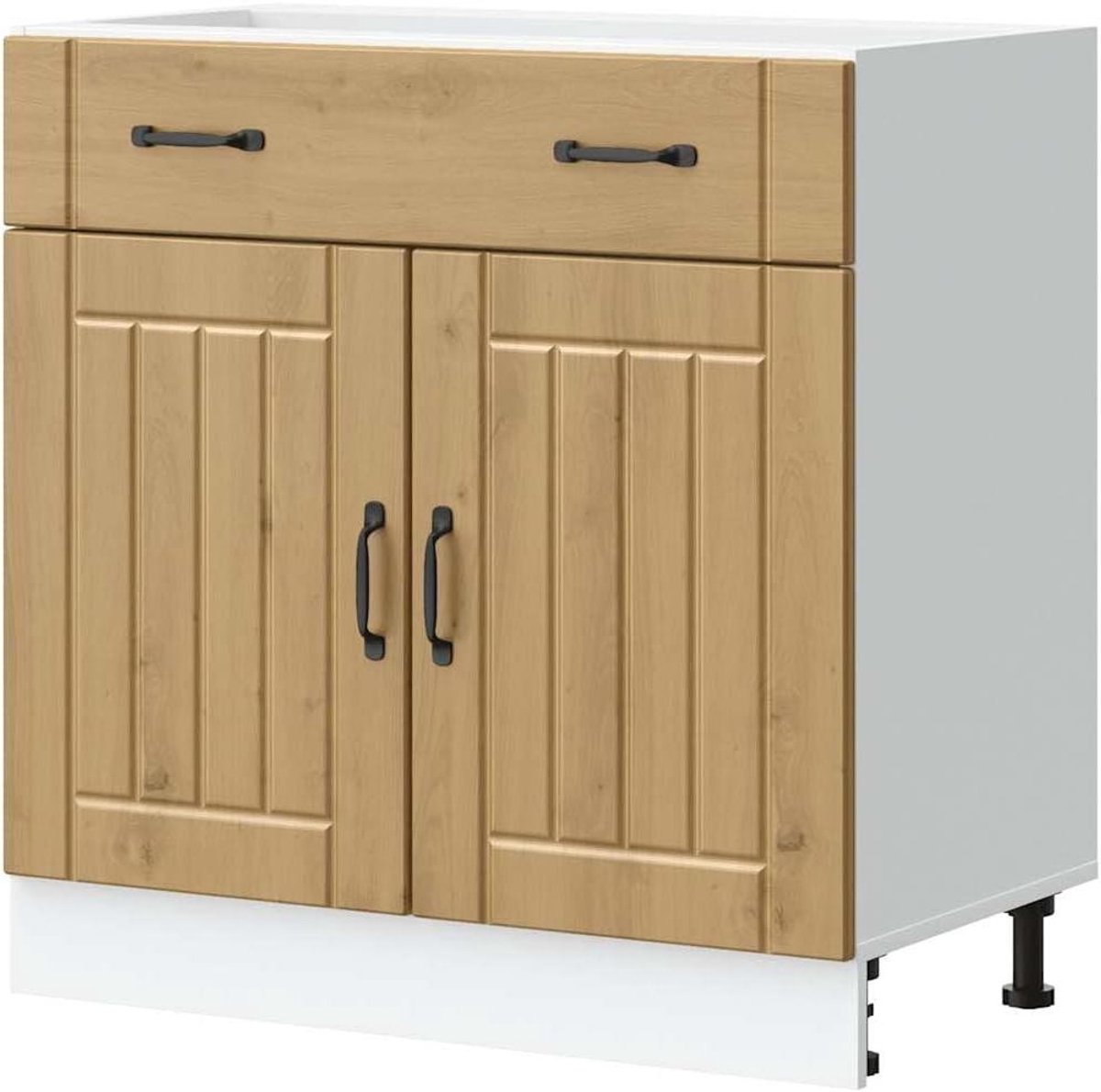 Keukenonderkast - Opbergkast Keuken - Keuken Organiseren - Verstelbare Poten - 80 x 46 cm - Eiken