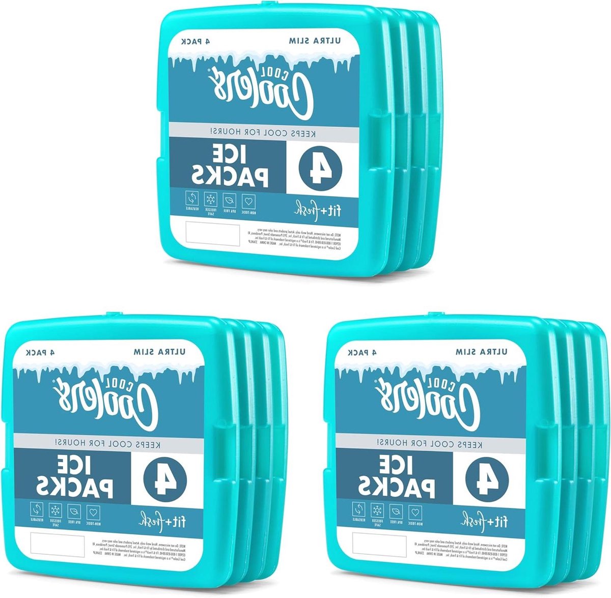 Slanke Ijspakketten - Herbruikbare Koel elementen - Lunch Vers Houden - Duurzaam en Krachtig - 12 stuks - Groen