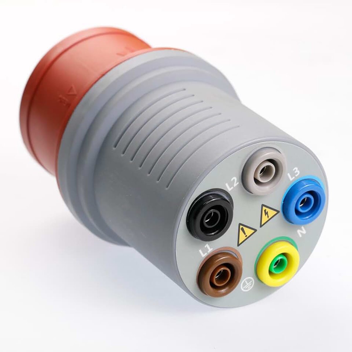 CEE-teststekker 16A 5-polig, meetadapter met 4 mm veiligheidsbussen | Voor multimeter, voor tweepolige spanningstester, voor fasetester, slagvaste behuizing, IP44
