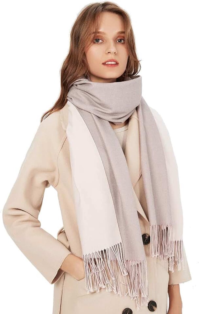 Sjaal Dames Lente met Katoen, 40+ Kleuren Effen & Geruite Pashmina xl Sjaals Stola