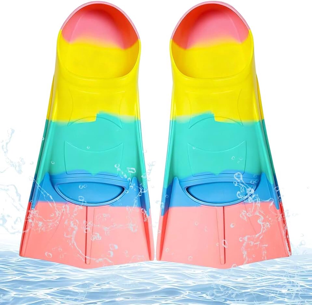 Zwemvinnen, korte vinnen voor zwemmen, trainingsvinnen voor kinderen en volwassenen, voor duiken, snorkelen en zwemmen