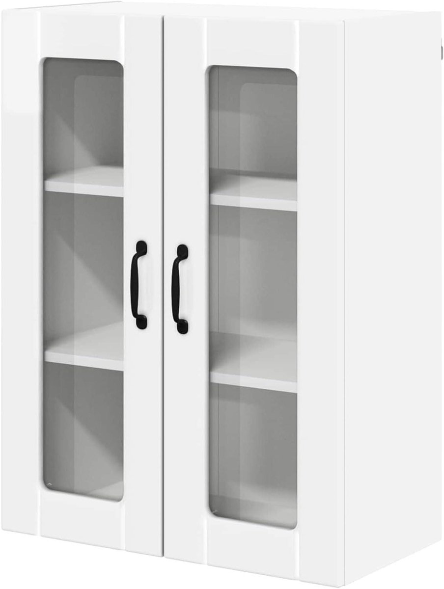 Keukenkast - Opbergkast Keuken - Keuken Organiseren - Schuifdeuren - 60 x 31 x 80 cm - Hoogglans wit
