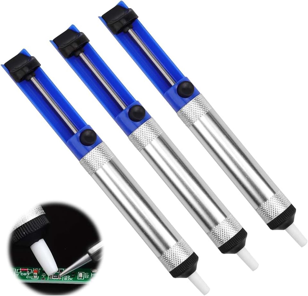 3 stuks antistatische desoldeerbouten, antistatische soldeerpomp met teflonpunt, desoldeerpomp voor solderen en soldeerafzuiging, voor solderen van kleine onderdelen