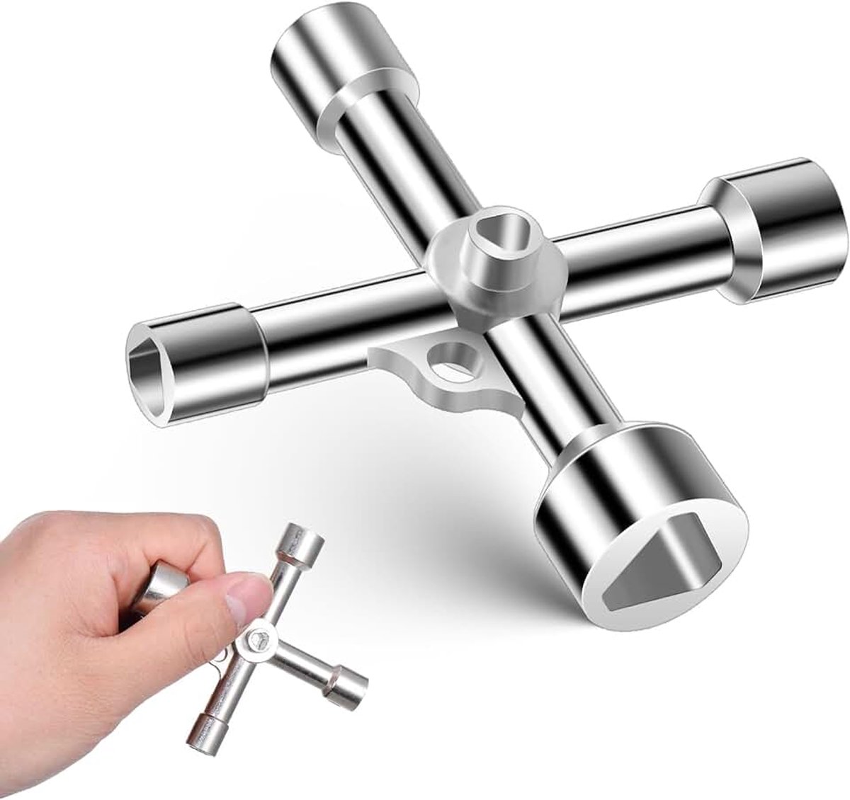 Multifunctionele driekantsleutelset, 5-in-1 schakelkastsleutel, universele sleutel, kruissleutel voor afsluitpalen, elektrische water, gas, meter, box, kast