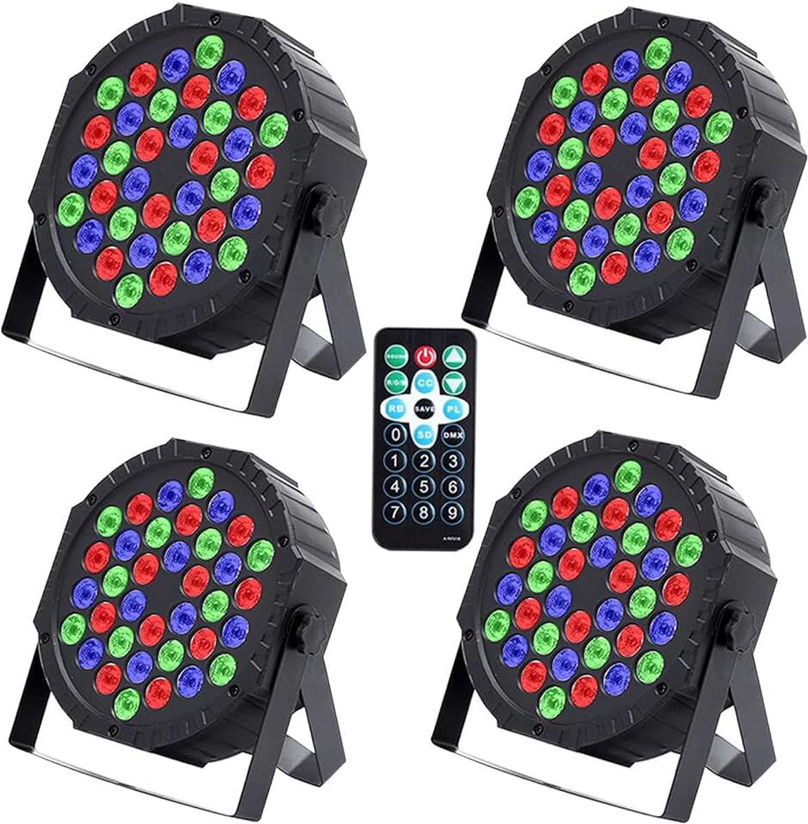 Par Licht 36 LED podiumverlichting Discolicht Partylicht RGB Digital Multiplex512 met afstandsbediening, LED schijnwerper met 7 lichtmodi DJ licht voor feest, bar, podium, kerstmis