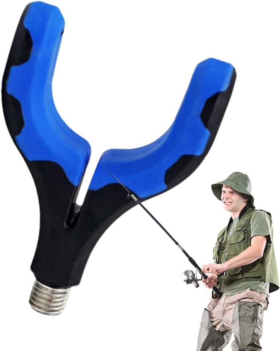 Karp Hengelsteun, robuuste V-kop, antislip stangsteun, visaccessoires voor karperhengel, paalschoenen, stabiele voetensteun, buiten en binnen
