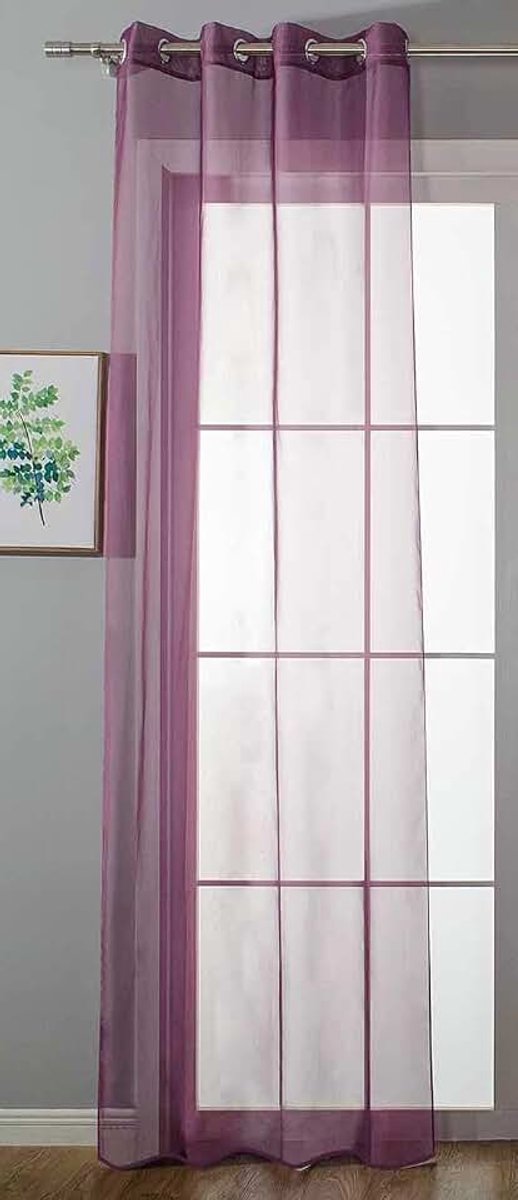 Transparant »Uni« gordijn H x B 225 x 140 cm lila Stores gordijn oogjes loodband woonkamer 20332-cn