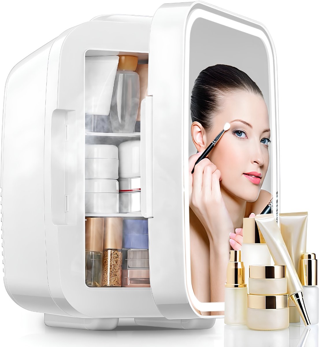 NIVA® Mini Koelkast - 5L Capaciteit - Skincare Koelkast - Minibar - Wit - 28cm x 19cm x 26cm