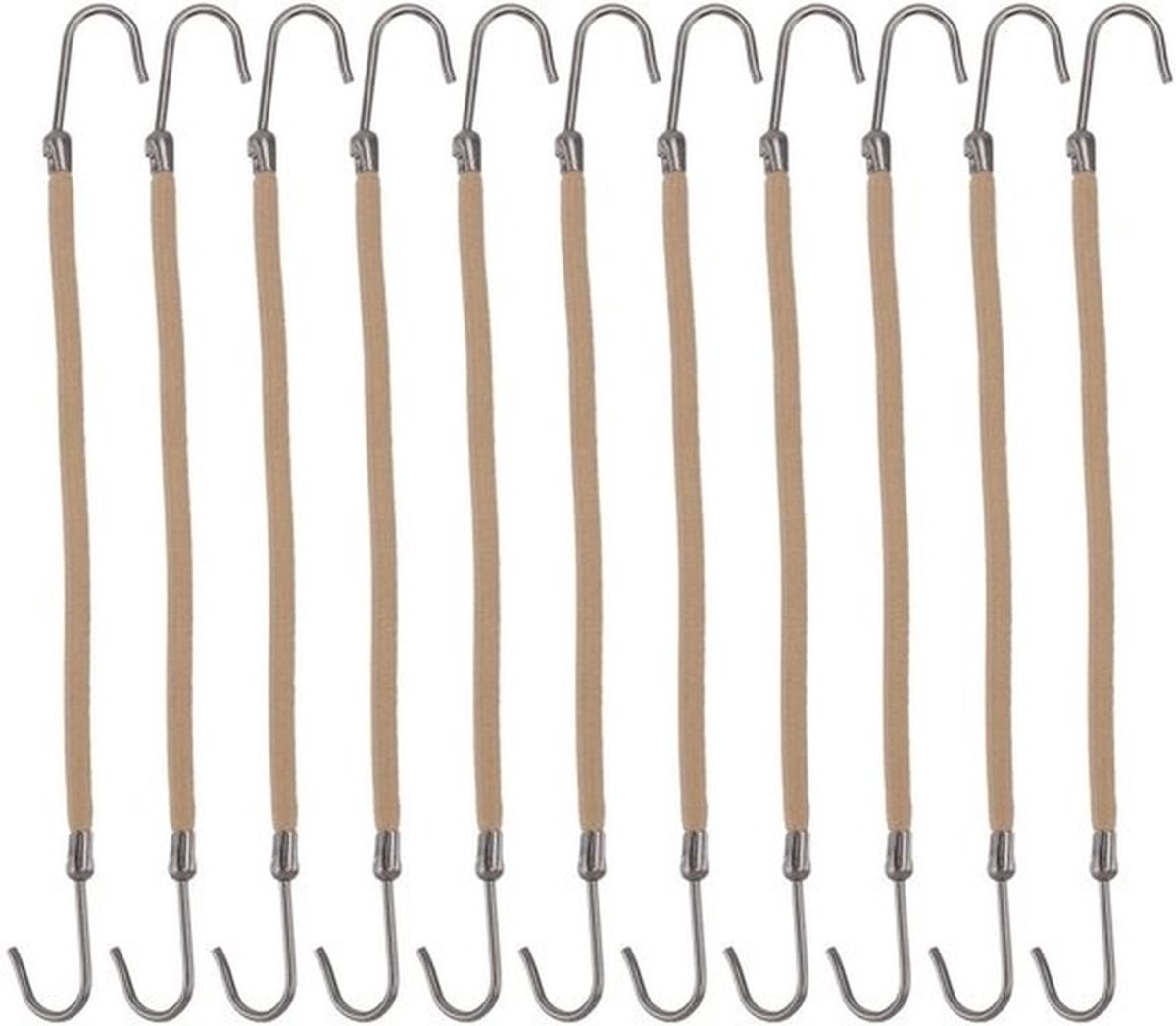 Paardenstaart Haken - 20 Stuks - Elastische Banden - Haar Styling - Hoofdband - Bungee Elastieken - Kleur: Abrikoos - Haarelastiek