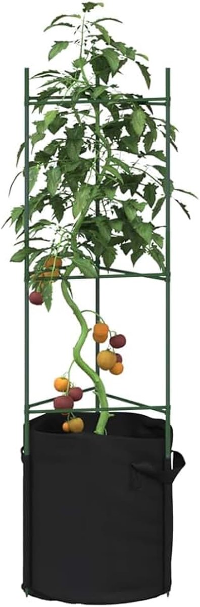 8 stuks, 116 cm, staal | Verstelbaar, PE-coating, klikarmen, grondpunt, voor tomaten, komkommers, bonen