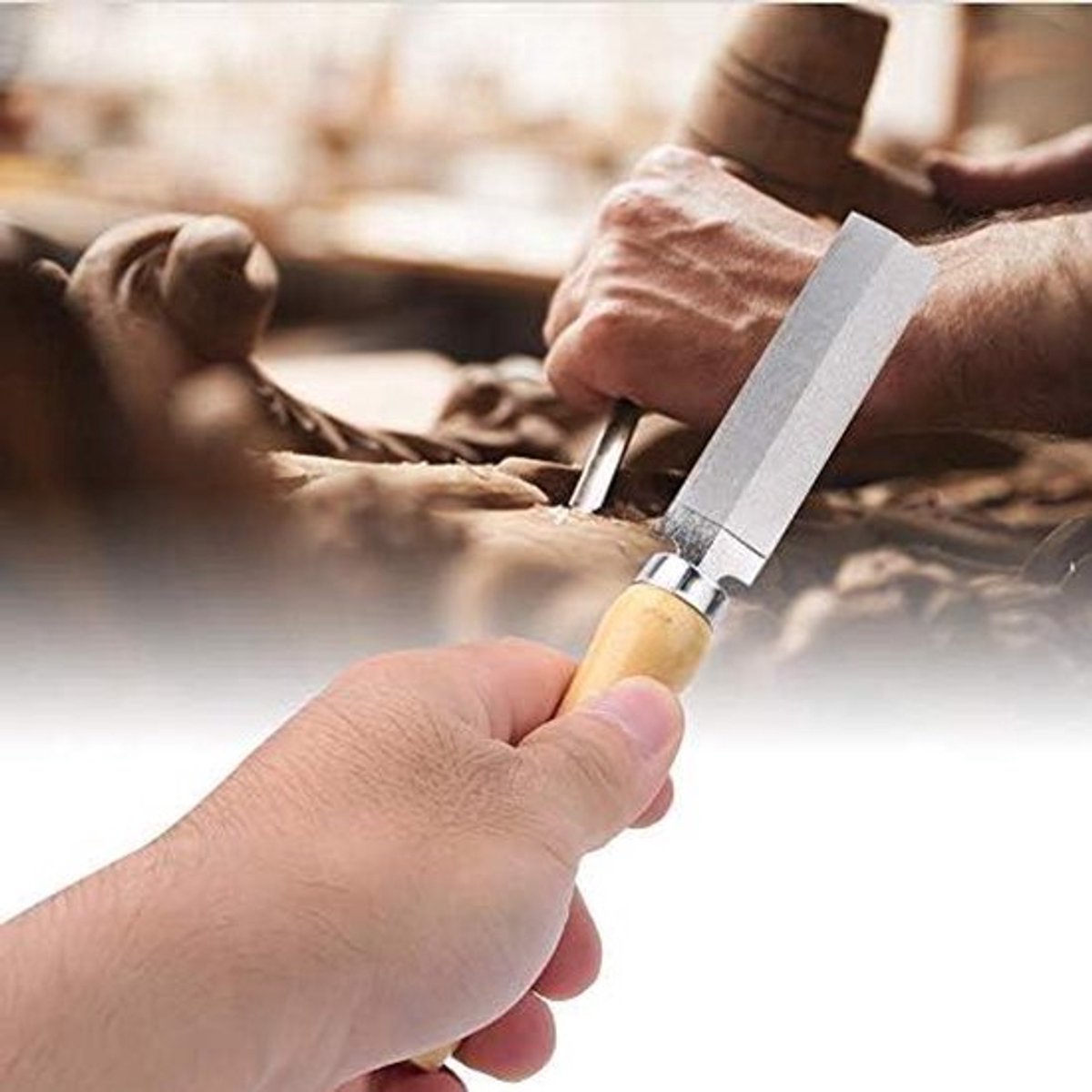 - Diamant Ruitvijl - Slijpen Houtbewerking Tuingereedschap - Metaal - Handvat - Hout - Geschikt voor diverse materialen - Houten Handvat - Tuingereedschap, glas, keramiek - 75 mm.