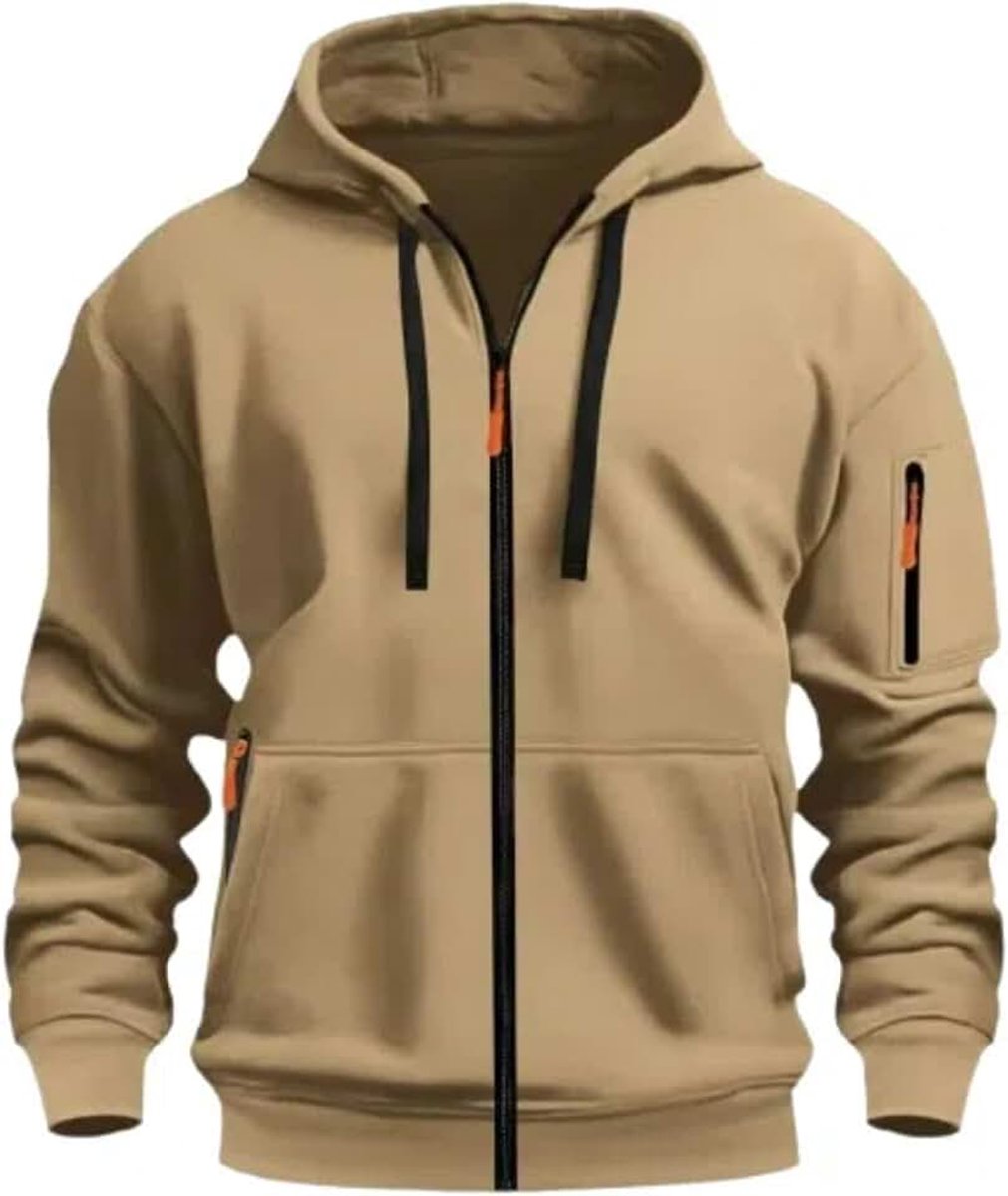 Heren hoodie met rits pullover zakken lange mouw rits manchetten shirts hoodie fleece effen normale pasvorm casual capuchon sweatshirt tops
