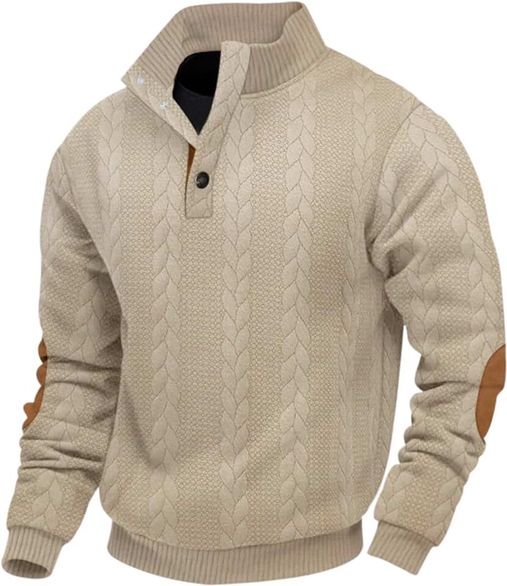 Sweatshirts Casual Lange Mouw Trui Knitwear Knop Stand Kraag Tops
