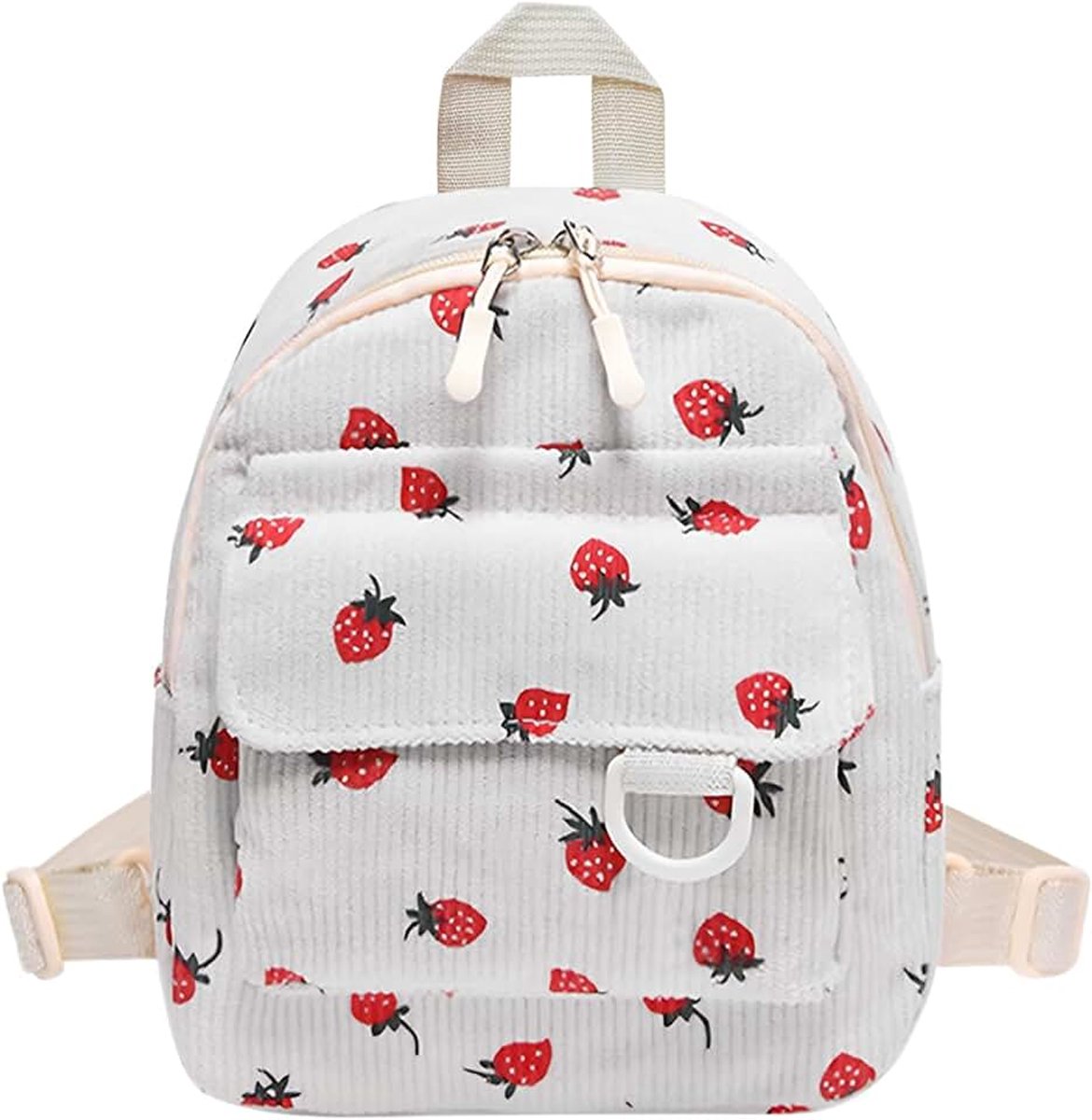 Kleine aardbeienrugzak voor dames en meisjes, schattige kinderrugzak, aardbeien, schooltas voor school, reizen, pendelen