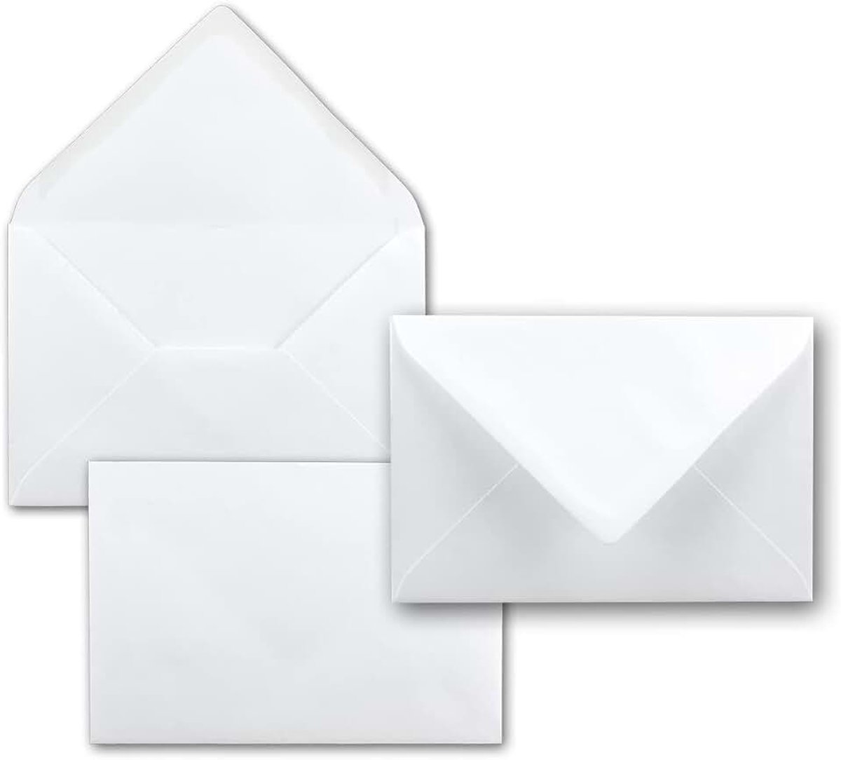 B6 Witte Enveloppen | 125 x 185 mm | Gummed Randen | 50 Umschläge Wit