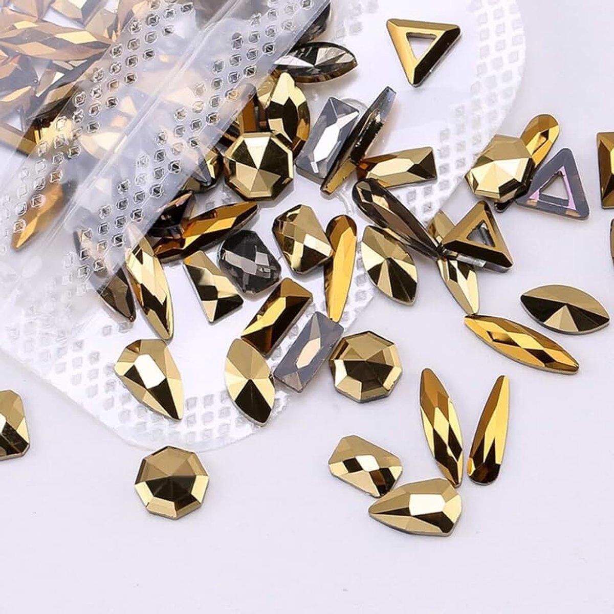 Strassteentjes, glitterstenen met platte achterkant, nagelsteentjes, kristallen sierstenen, decoratieve stenen om te knutselen voor doe-het-zelf handwerk, nailartdecoratie
