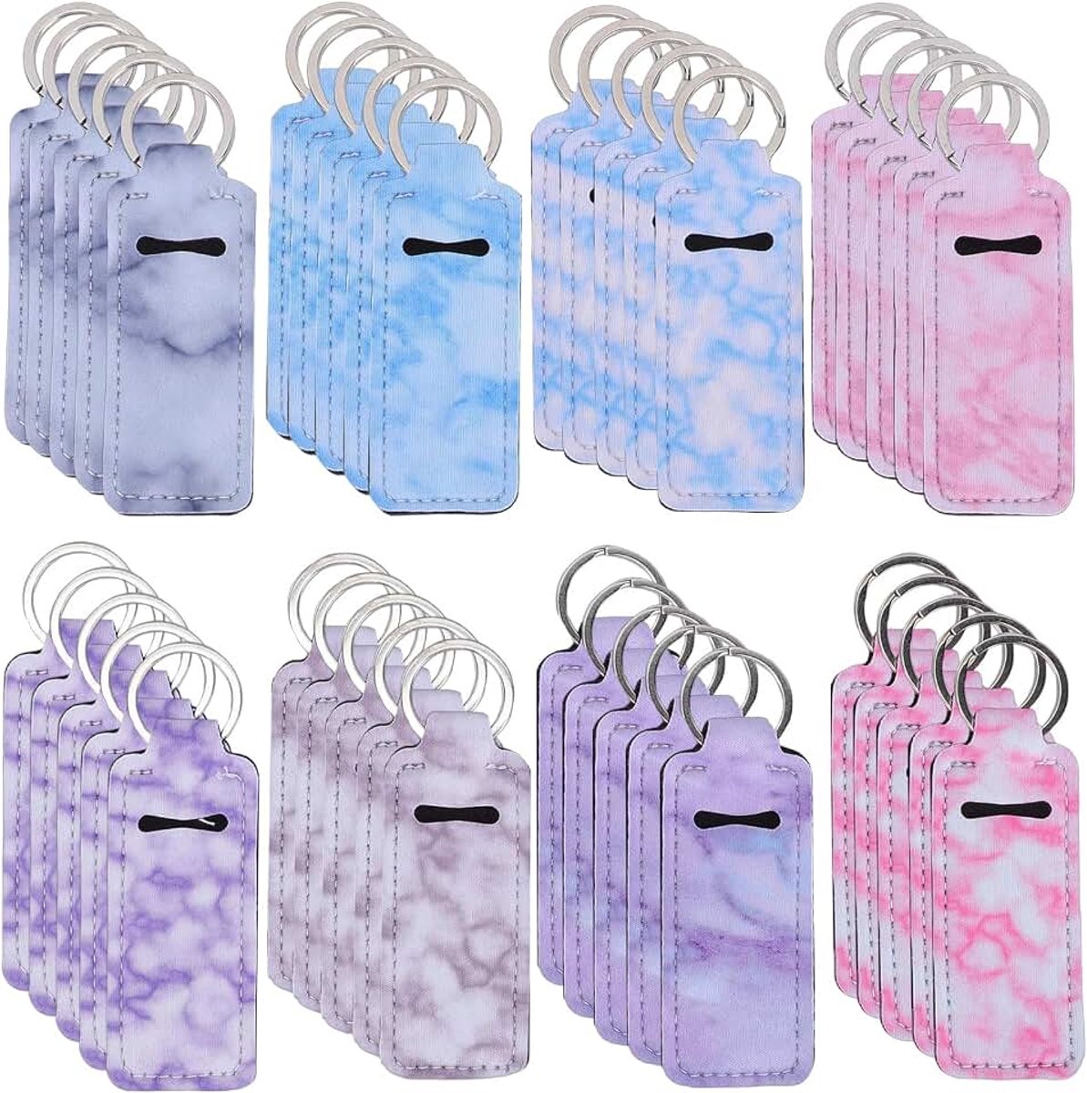 40 Stück Lippenstifthalter Lippen-Schlüsselanhänger Wasserdichte Neopren-Lippenstifttasche Leichtgewicht für Kosmetika Schlüssel Rugzak Geschenk