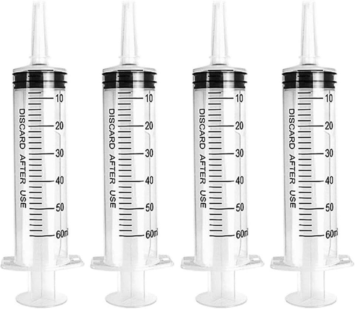 60 ml spuit 4 stuks plastic spuit grote spuit zonder naald doseerspuit optrekspuit voor dierenvoeden colostrum spuit vloeistoffen meten plantenirrigatie kleine spuiten pipet