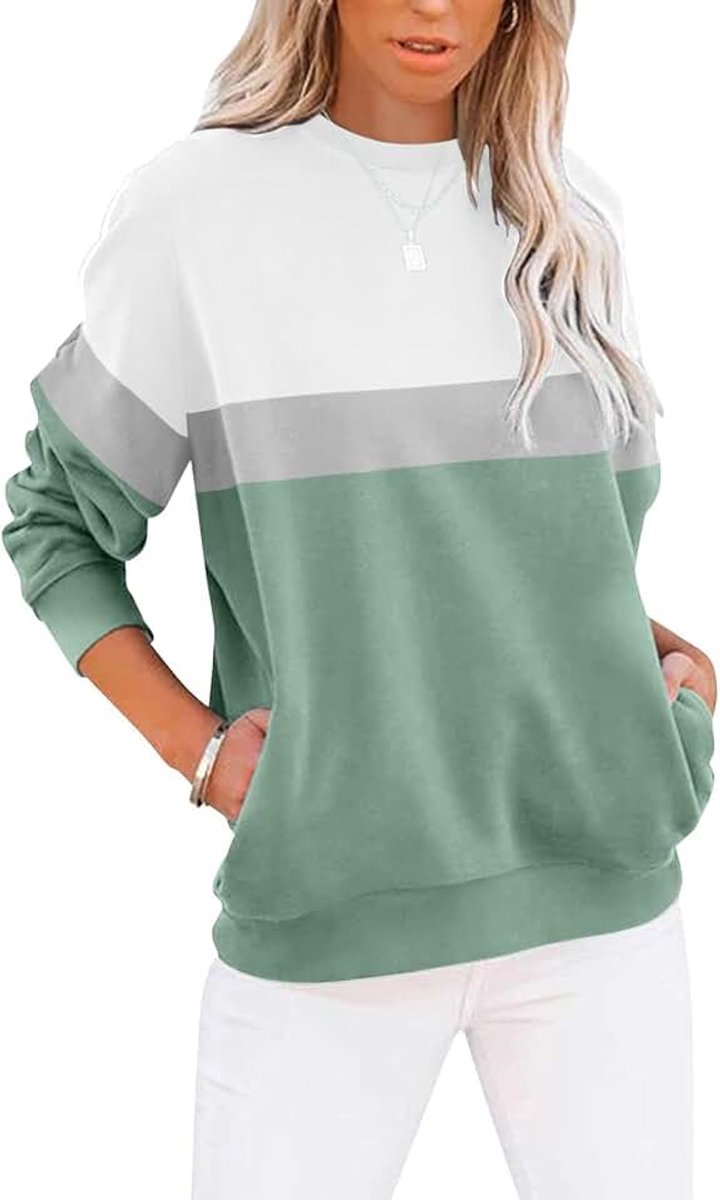 Sweatshirt Dames T-shirts Lange Mouw Ronde Hals Tops Basic Shirt Dames Tees Losse Fit Casual Comfortabel Bovendeel