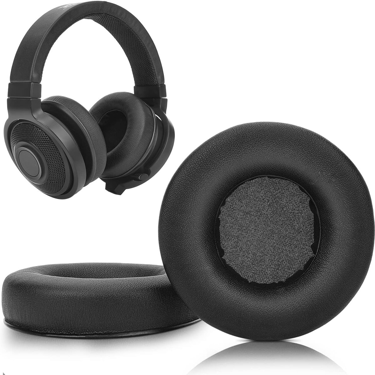 Oorkussens voor Razer Kraken 1st Gen, Kraken 2014 Pro V1, Kraken 7.1 V1, Kraken 2014 USB, Kraken gesmede hoofdtelefoon, met zacht eiwitleer (zwart)