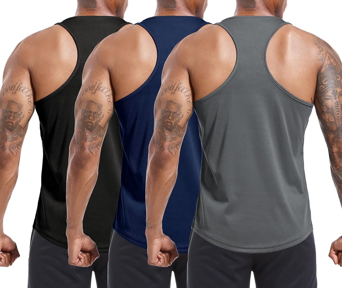 3-pack tanktop voor heren, okselshirts, sport, mouwloos shirt, onderhemd, fitness, mouwloos T-shirt voor training, fitness, bodybuilding vest