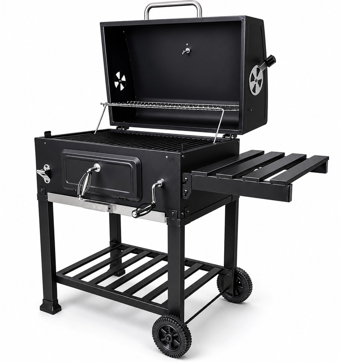 XXL Grill met Deksel, Thermometer & Gietijzeren Rooster