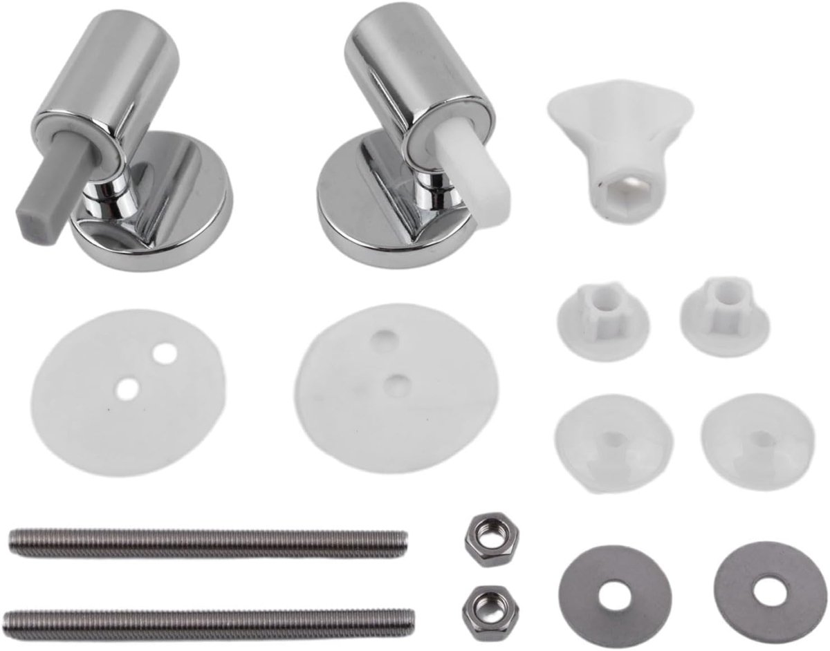 Scharnierset, reserveonderdelen, zinklegering, wc-bril, scharnierconnector voor thuis, badkamer, montage met bouten, schroeven en moeren