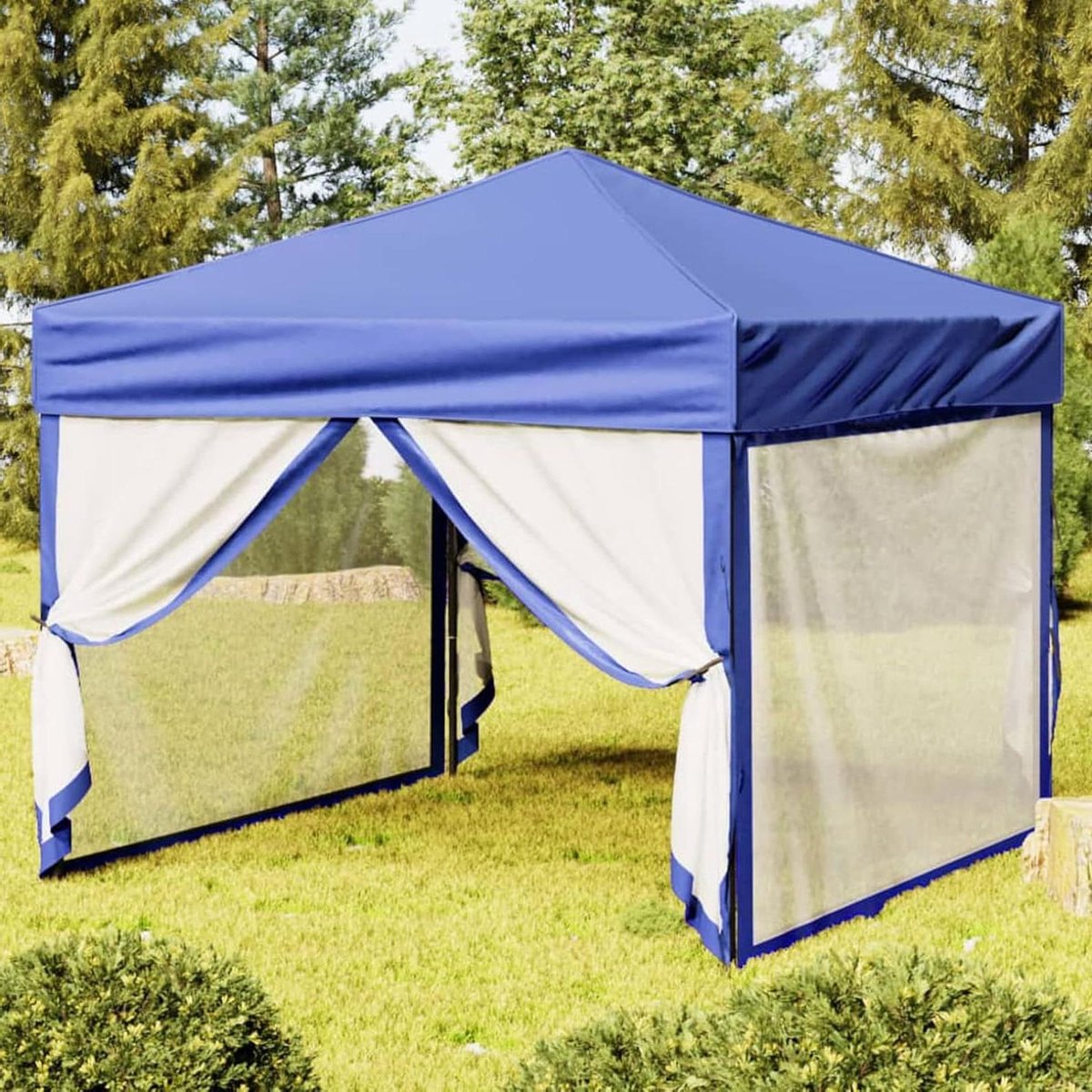 Opvouwbare Partytent - Paviljoen Tent - Feestelijke Bijeenkomsten - Waterafstotend Doek - 3 x 3 m - Blauw
