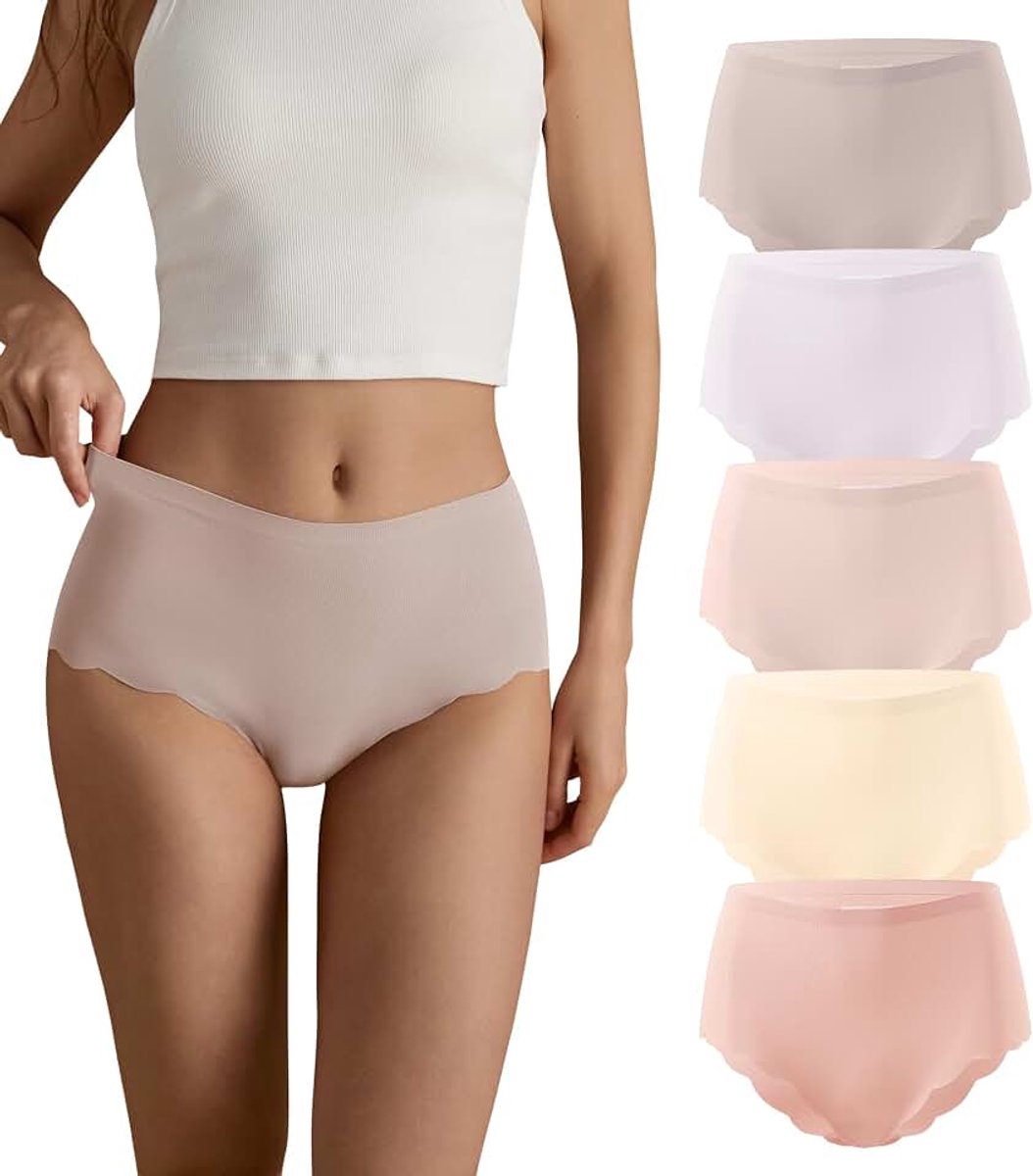 Naadloze Slips Ondergoed Dames Hoge Taille Comfortabele Naadloze Hipster Slips NoShow Onderbroeken Dames Slipjes Multipack