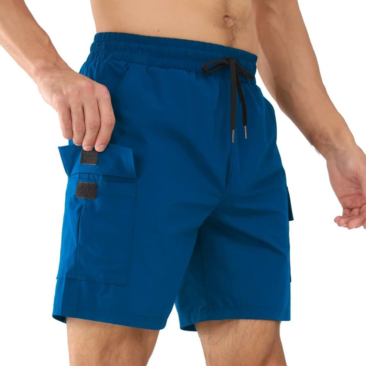 Shorts voor heren, wandelshorts, ademend, sneldrogend, klassiek, relaxte pasvorm, stretchshorts voor vrije tijd, sport, casual, outdoor, utility werkshorts met meerdere zakken