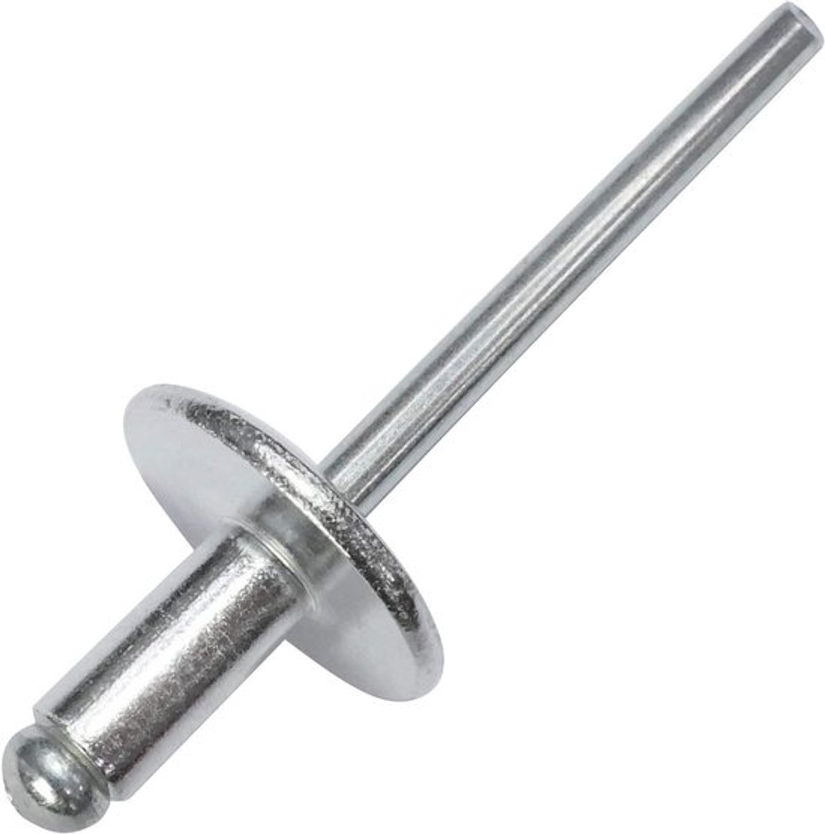 Set van 100 blindklinknagels Ø4.8x10mm - Brede kop 16mm - DIN 7337 C - Popniet - Aluminium/staal - Voor metaalbewerking en reparaties.