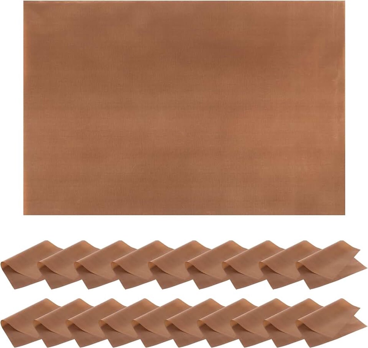 20 stuks 40 x 60 cm duurzame bakfolie, herbruikbaar, bruine permanente bakfolie voor bakplaat, anti-aanbakfolie voor oven en grill