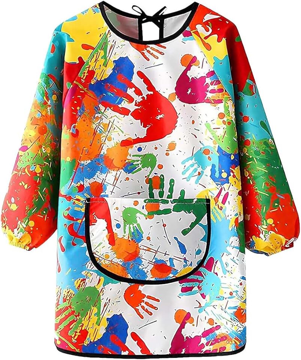 Schilderschort voor kinderen, blouse voor kinderen, 7-11 jaar, waterdichte blouse met lange mouwen, met zak, keukenschort, voor kunst, schilderen, schilderen, handwerk