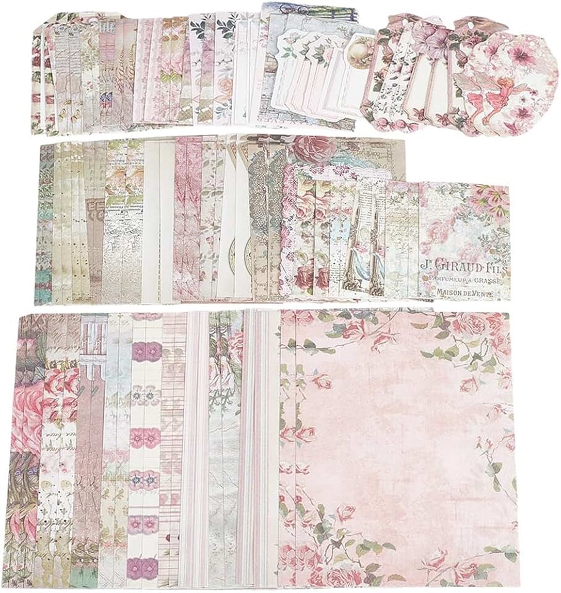 100 vellen 50 designs vintage bloemen scrapbook papier set schattige tuinesthetiek collage papier decoupage retro scrapbook vellen voor journaling scrapbooking DIY knutselwerk Ephemera