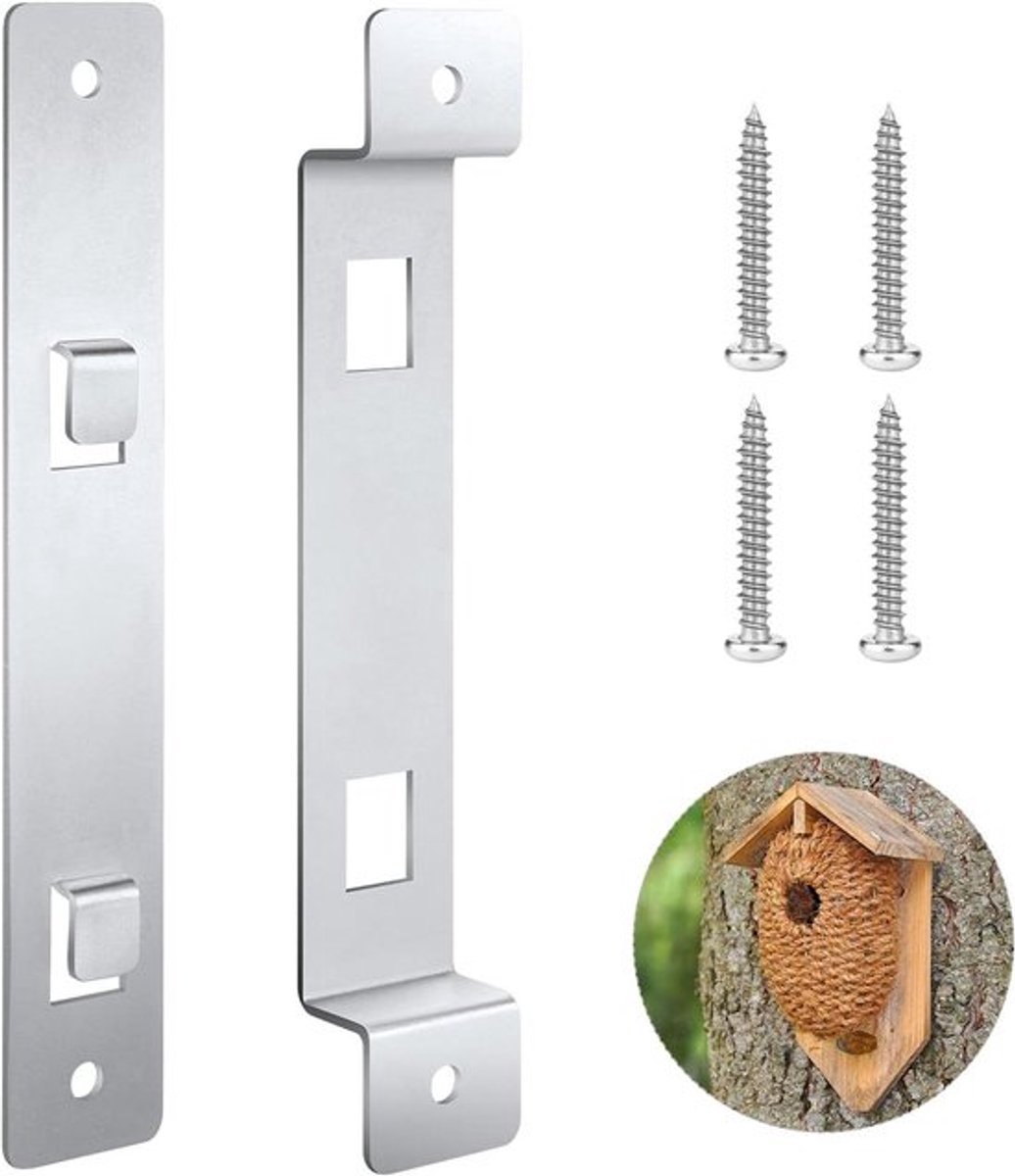 Vogelvoederhanger van Gegalvaniseerd Staal voor Vogelhuizen, Nestkasten en Voederbakken met Montagebeugel en Schroeven