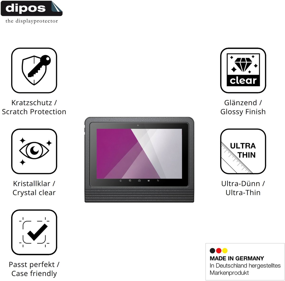 dipos – 2x Beschermfolie geschikt voor Launch X431 PROS V5.0 | Krasbestendige & heldere Screenprotector Ultra-Thin
